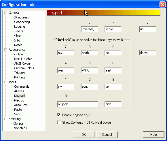 Configure NumPad